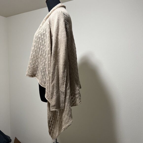 VTG Loose Weave Wrap Cardigan Shawl Sweater ANGORA Blend Beach Cover Up XS/S - Picture 5 of 14